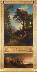 Il sacrificio di Isacco (in alto). Il lamento di Abramo per Sara (in basso). Dal ciclo "Dodici paesaggi biblici con la storia di Abramo" da Johann Wilhelm Schirmer