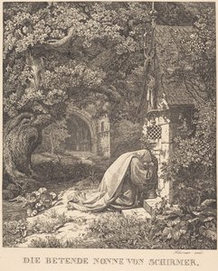 La monaca in preghiera da Johann Wilhelm Schirmer
