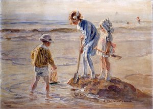 Giocando sulla spiaggia di Katwijk