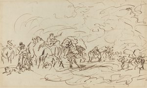 Tempesta di sabbia nel deserto che travolge una carovana da Johann Zoffany
