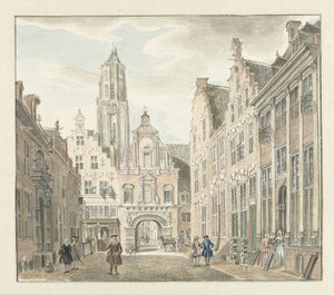 Nieuwstraat a Utrecht con vista sulla Torre del Duomo