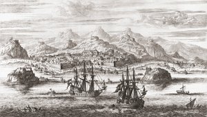Navi olandesi davanti a Mascate, Oman nel XVII secolo