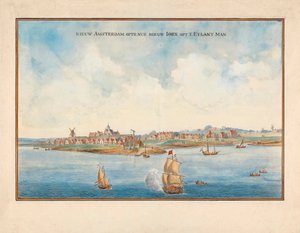 New York dal mare nel XVII secolo da Johannes (after) Vingboons