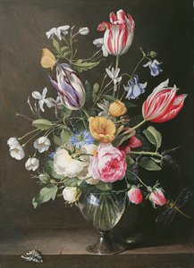 Fiori in un vaso di vetro