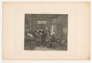 Interno con un amministratore dietro la sua scrivania da Johannes Arnoldus Boland