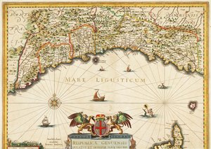 Repubblica di Genova, mappa di Jan Baptist Vrients, incisione su rame da Johannes Baptista Vrints