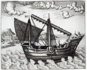 Una giunca cinese, illustrazione da 
