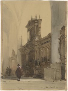 Cancello del coro della Nieuwe Kerk, Delft da Johannes Bosboom (signed by artist)