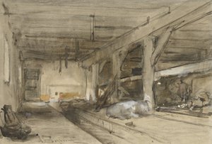 Interno di una stalla da Johannes Bosboom