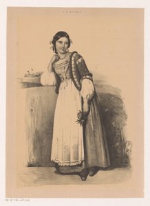 Donna in costume tradizionale italiano da Johannes Christiaan d