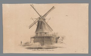Vista del mulino de Vink fuori dalla porta Wetering da Johannes Cornelis van Pappelendam