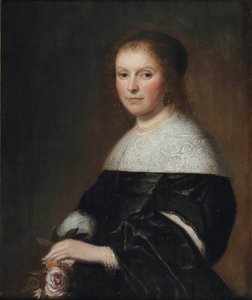 Ritratto di signora con una rosa in mano