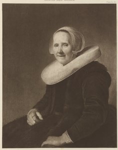 Ritratto di donna con berretto e colletto bianco