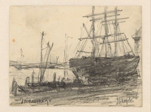 Navi davanti a Dordrecht da Johannes Gijsbert Vogel