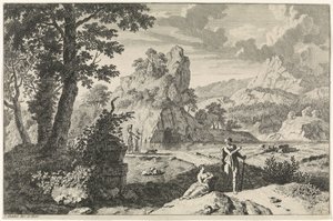 Paesaggio arcadico con rovine da Johannes Glauber