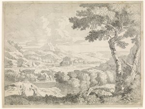 Paesaggio collinare con pastori
