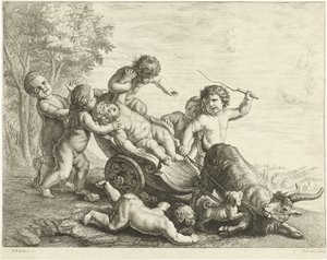 Putti con carro di capre da Johannes Gronsveld