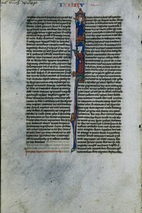 Iniziale I con Elimelech e Naomi: Foglio da una Bibbia latina da Johannes Grusch Atelier