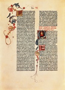 Pagina della Bibbia Mazarine (B42) da Johannes Gutenberg