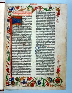 Pagina da una Bibbia di Gutenberg da Johannes Gutenberg