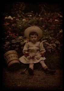 Bambino davanti ai fiori da Johannes Hendrikus Antonius Maria Lutz