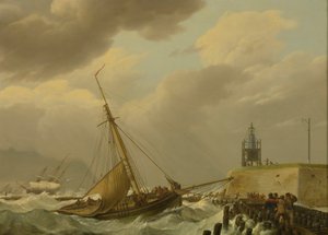 Navi in mari tempestosi da Johannes Hermanus Koekkoek