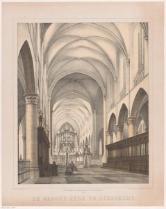 Interno della Grande Chiesa a Dordrecht da Johannes Hermanus van der Heijden
