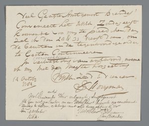 Lettera del reverendo Hooyman a Jan Brandes