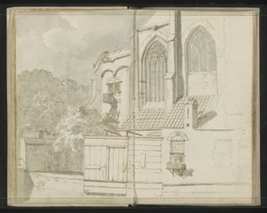 Retro della Nieuwe Kerk a Delft da Johannes Huibert Prins