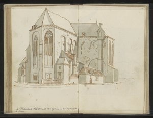 Lato destro e posteriore della Pieterskerk a Utrecht da Johannes Huibert Prins