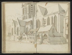 Facciata destra della Jacobikerk a Utrecht da Johannes Huibert Prins