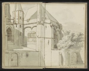 Vista laterale della Nieuwe Kerk a Delft da Johannes Huibert Prins