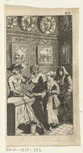 Il diavolo simulato (illustrazione del libro di Simon de Vries, Seven Duyvelen regeerende en serveerende de Hedendaeghsche Dienstmaegden, Amsterdam, 1682) da Johannes Jacobsz van den Aveele