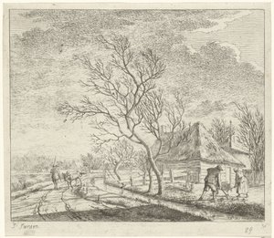 Paesaggio con fattoria e campo (Marzo) (I dodici mesi) da Johannes Janson