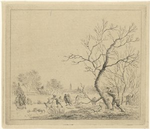 Paesaggio invernale con pattinatori da Johannes Janson