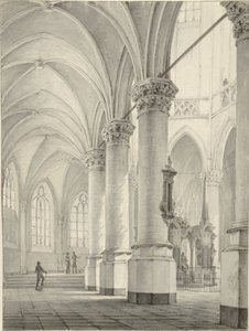 Interno della Nieuwe Kerk a Delft da Johannes Jelgerhuis