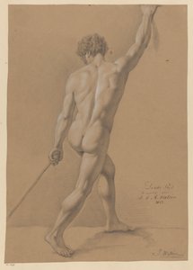 Nudo maschile in piedi, visto di schiena (3° premio 1812) da Johannes Joseph Maria Watrin
