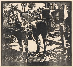 Cavallo da tiro staccato da Johannes Josephus Aarts (signed by artist)