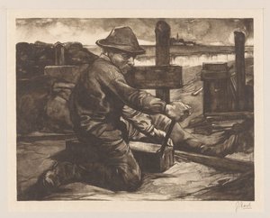 Lavoratore con chiave inglese da Johannes Josephus Aarts (signed by artist)