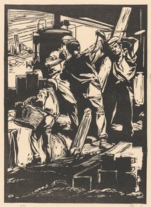 Quattro operai di diga da Johannes Josephus Aarts (signed by artist)