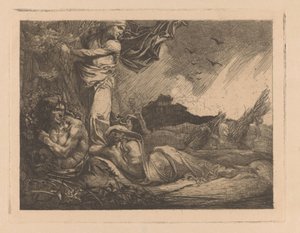 Paesaggio con campo di grano, mietitori, satiro e figure femminili da Johannes Josephus Aarts