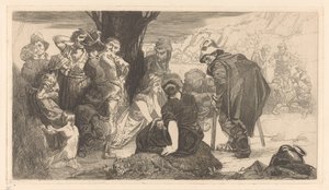 Uomini, donne e bambini vicino a un albero da Johannes Josephus Aarts