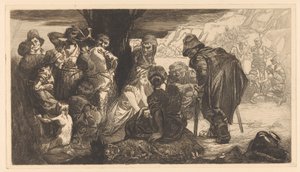 Uomini, donne e bambini sotto un albero da Johannes Josephus Aarts