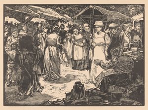 Scena di mercato con uomini e donne da Johannes Josephus Aarts