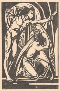 Uomo in piedi e donna inginocchiata da Johannes Josephus Aarts