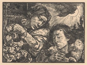 Due donne vicino a una vite da Johannes Josephus Aarts