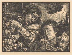 Due donne vicino a una vite da Johannes Josephus Aarts