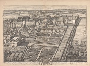 Una Prospettiva della Casa a Windsor, Appartenente a Sua Grazia Charles Beauclerck da Johannes Kip