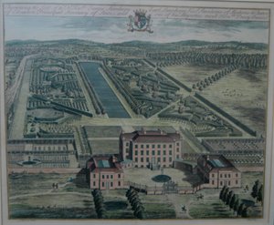 Incisione di Chevening di Johannes Kip (morto nel 1722) dopo Thomas Badeslade (morto nel 1742), pubblicata (in History of Kent) nel 1719 da John Harris. da Johannes Kip