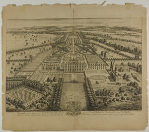 Wimple nella Contea di Cambridge, tavola 32 da Britannia Illustrata da Johannes Kip
